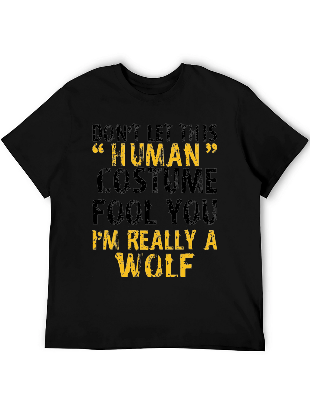 Human Costume Wolf Graphic Tee - Halloween T-Shirt