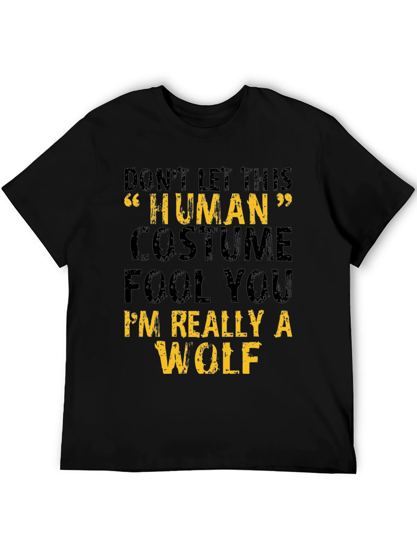 Human Costume Wolf Graphic Tee - Halloween T-Shirt
