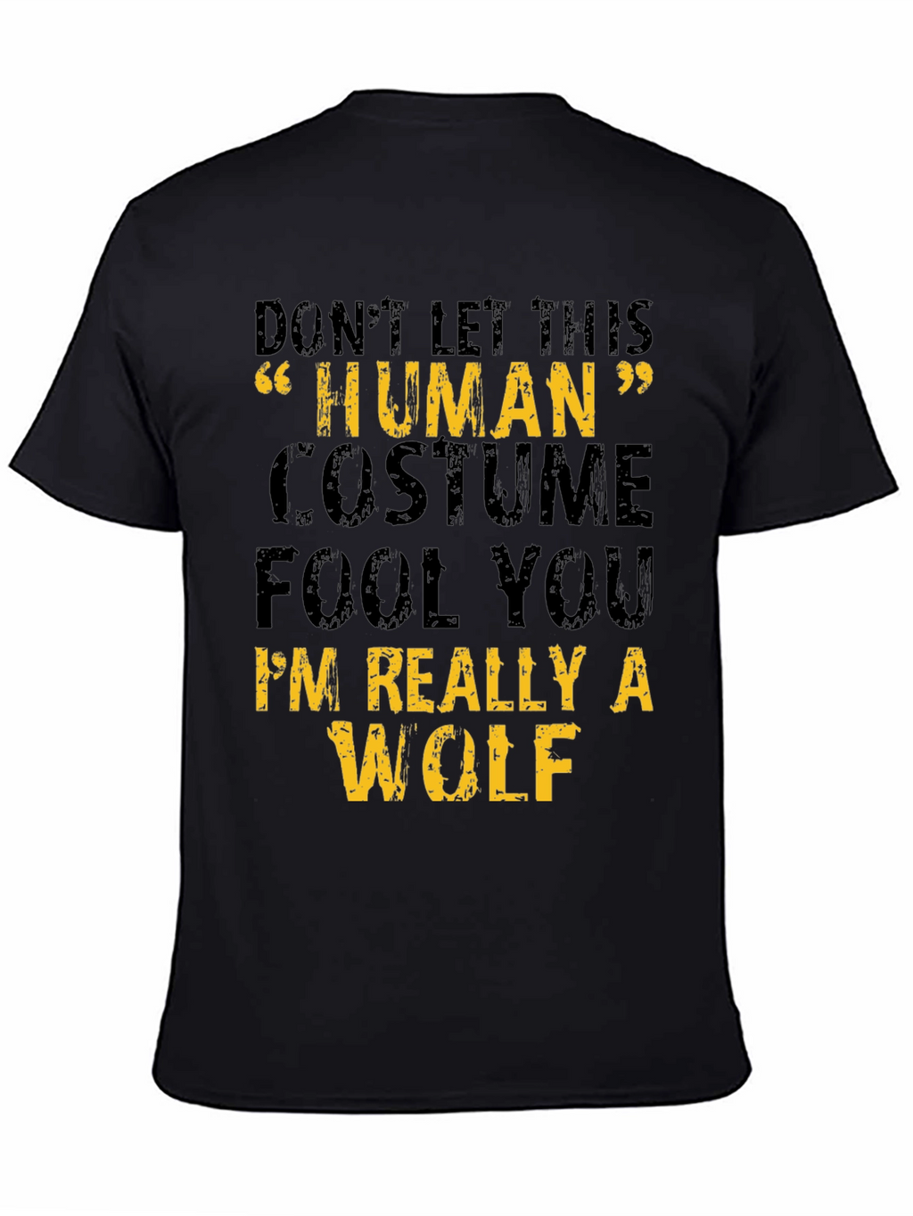 Human Costume Wolf Graphic Tee - Halloween T-Shirt