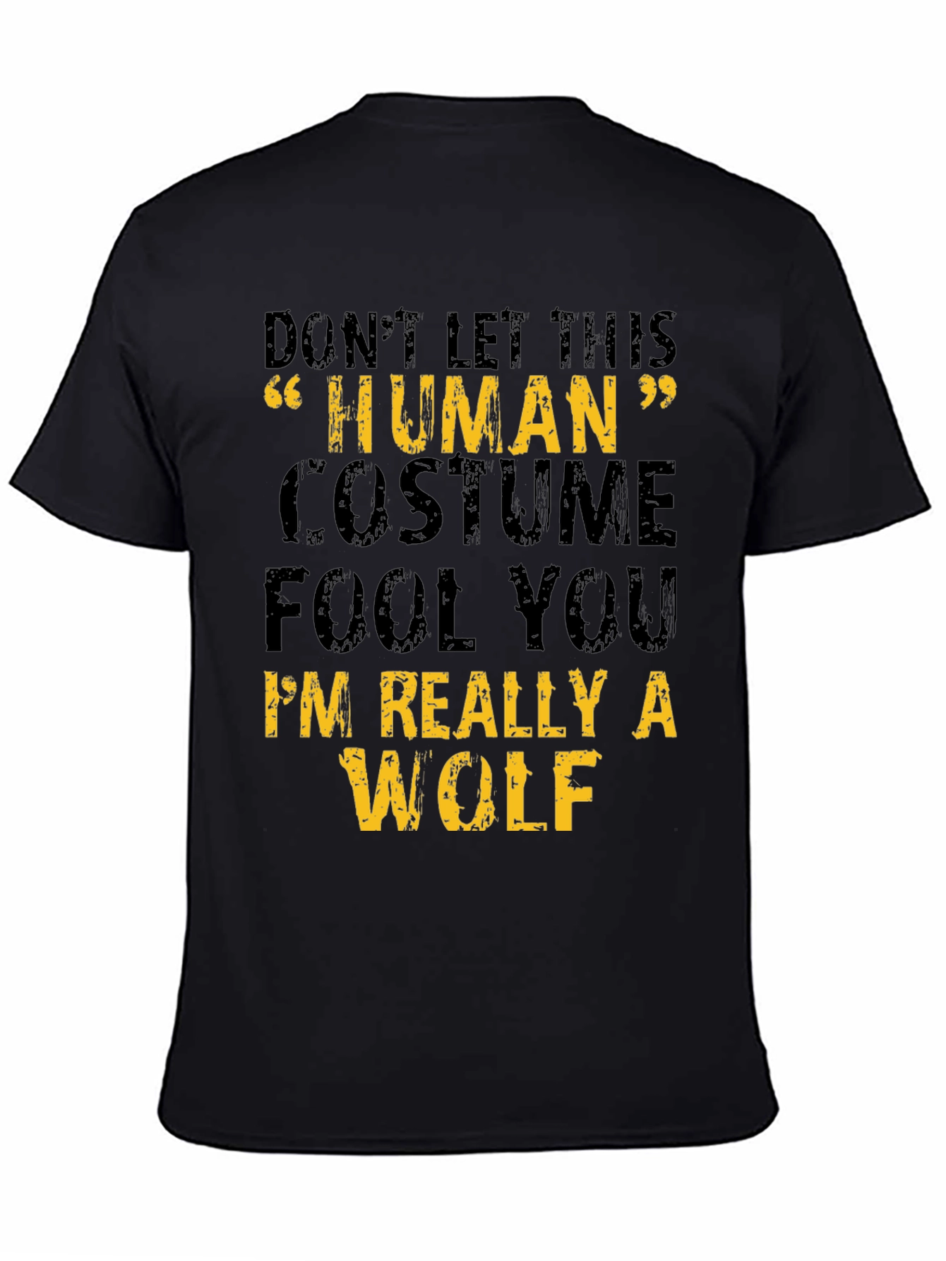Human Costume Wolf Graphic Tee - Halloween T-Shirt