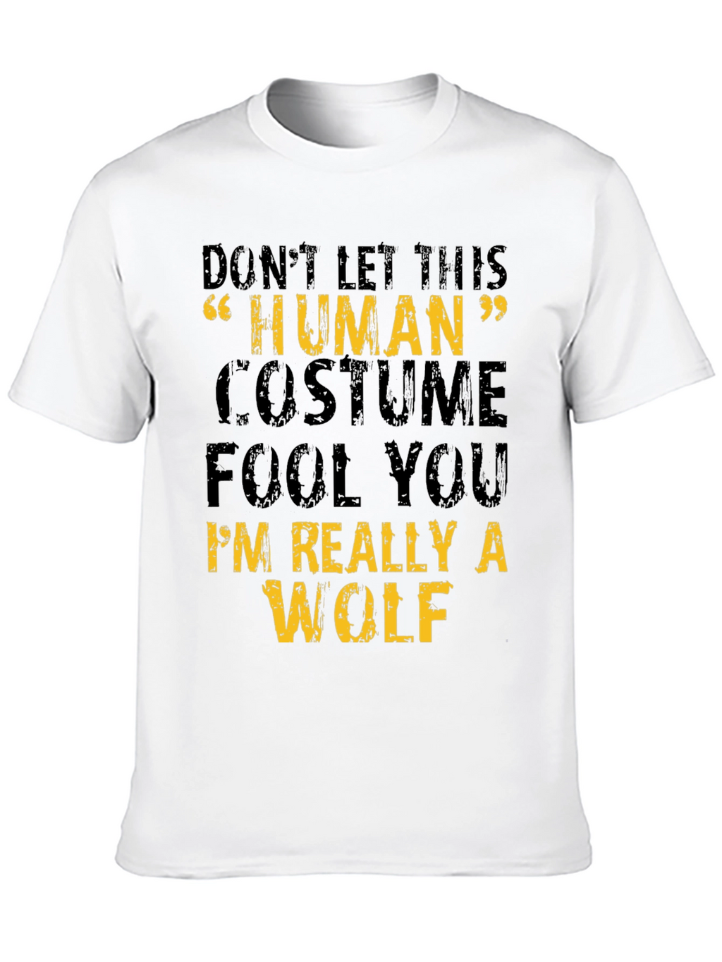 Human Costume Wolf Graphic Tee - Halloween T-Shirt