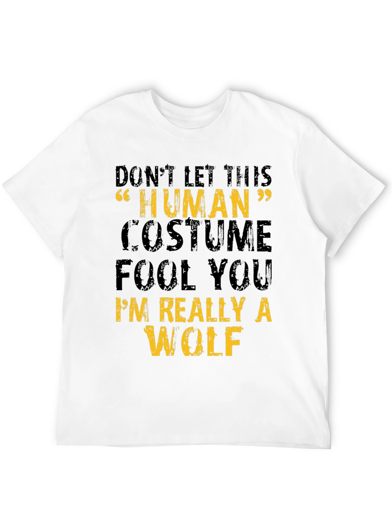 Human Costume Wolf Graphic Tee - Halloween T-Shirt