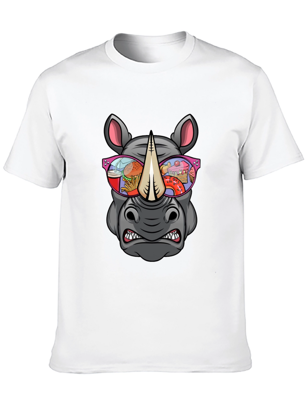 Rhino Fast Food Sunglasses Graphic Tee