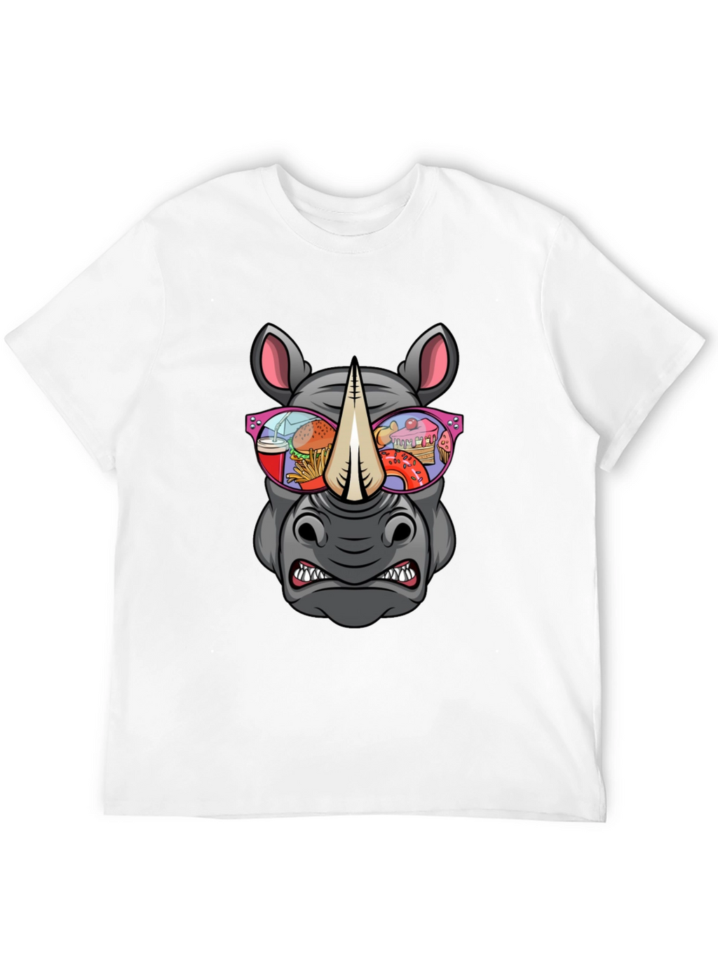 Rhino Fast Food Sunglasses Graphic Tee