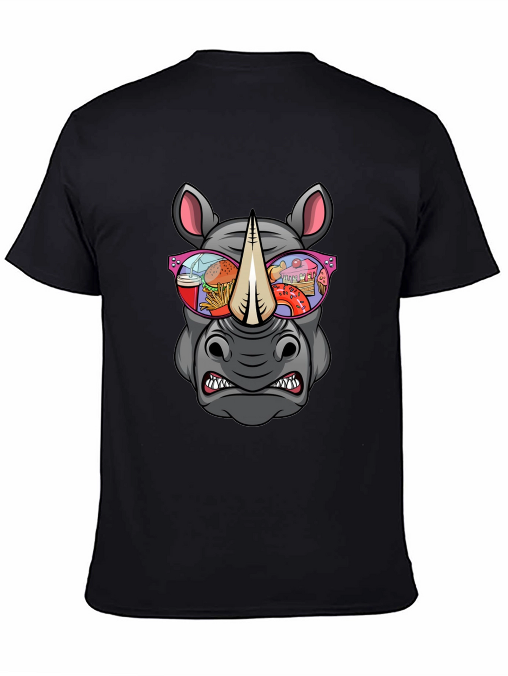 Rhino Fast Food Sunglasses Graphic Tee