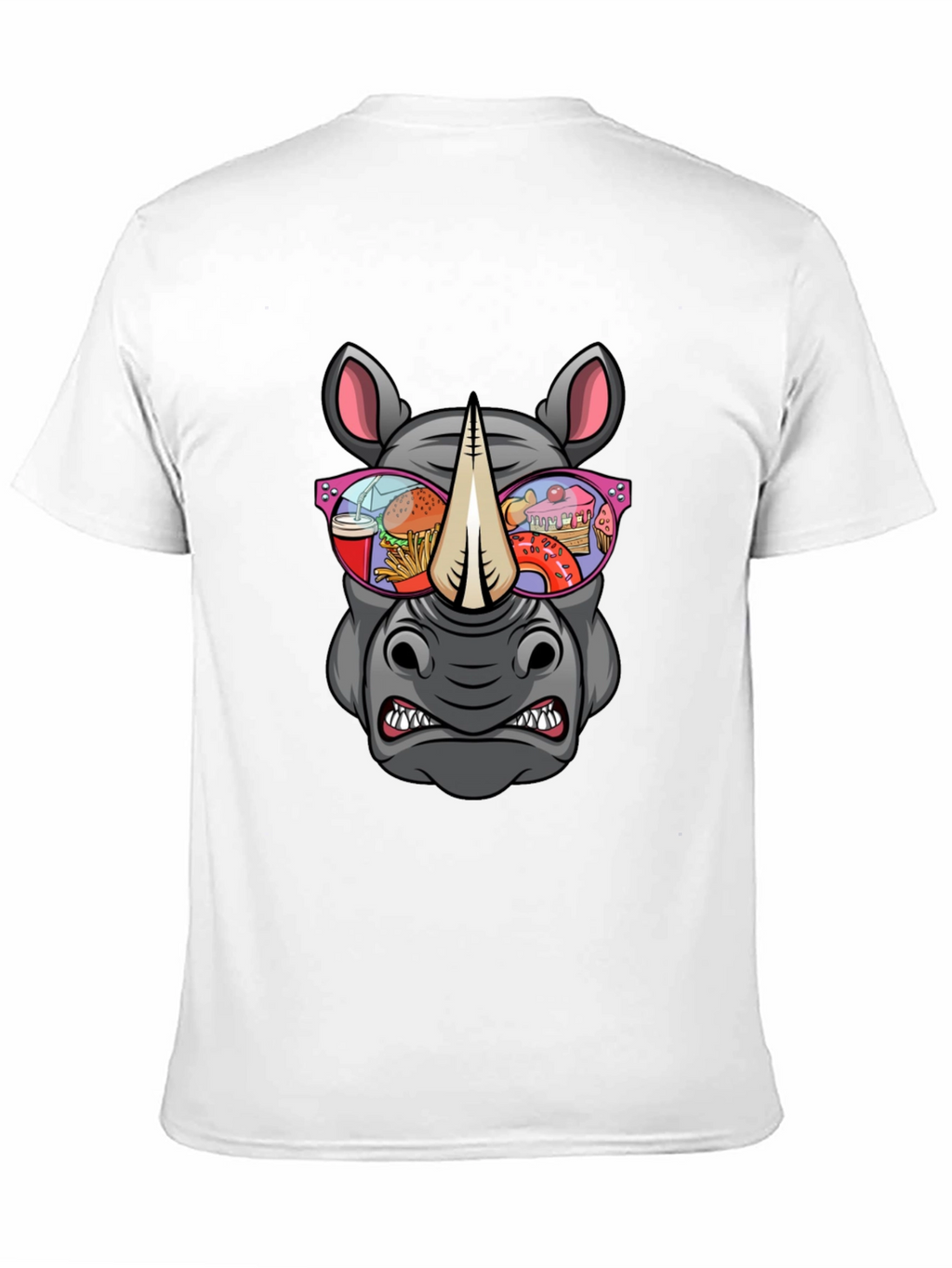 Rhino Fast Food Sunglasses Graphic Tee