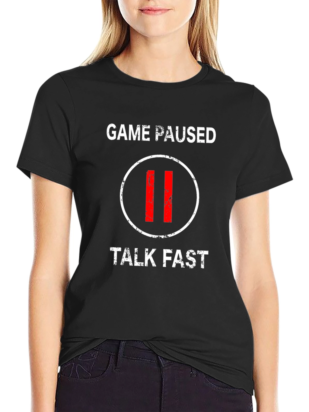 Game Paused Talk Fast Black T-Shirt