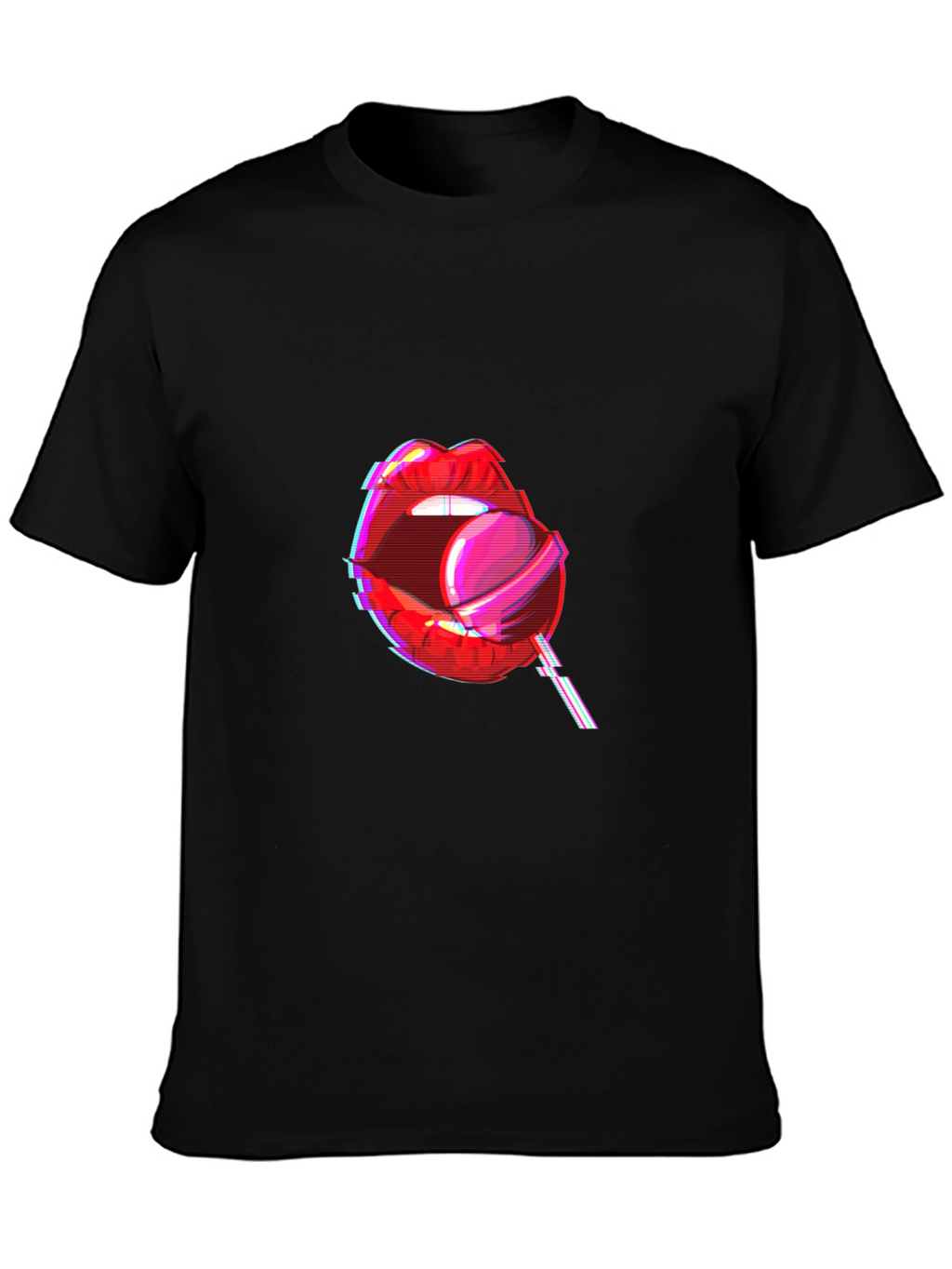 Lollipop Lips Graphic Tee - Black