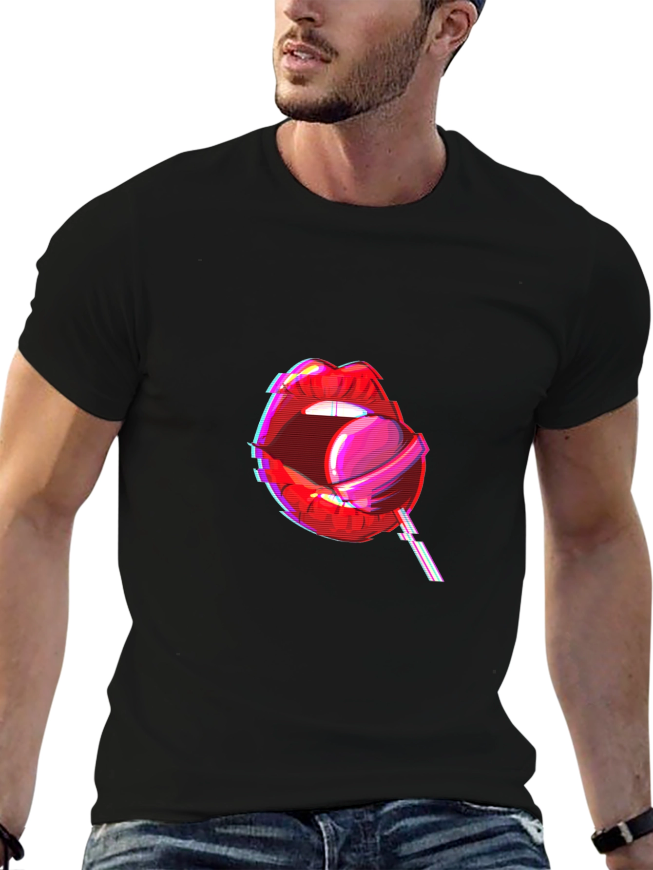 Lollipop Lips Graphic Tee - Black