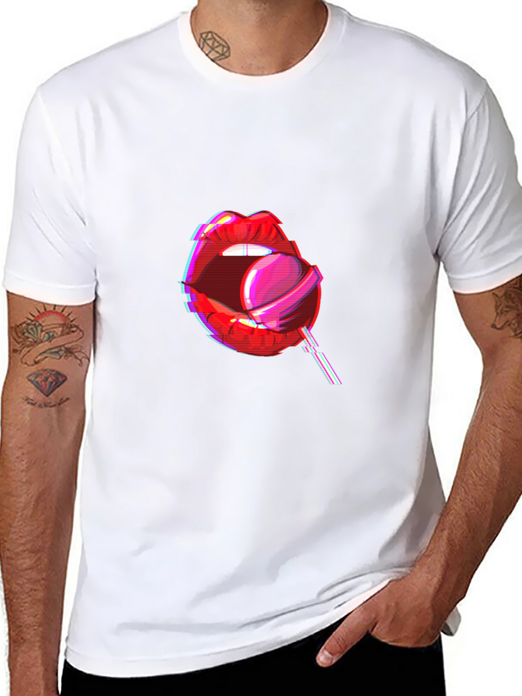 Lollipop Lips Graphic Tee - Black