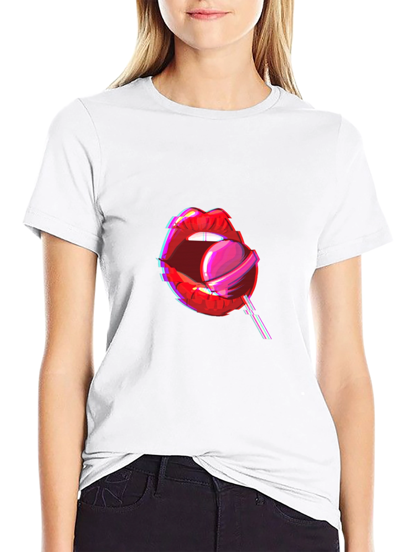 Lollipop Lips Graphic Tee - Black