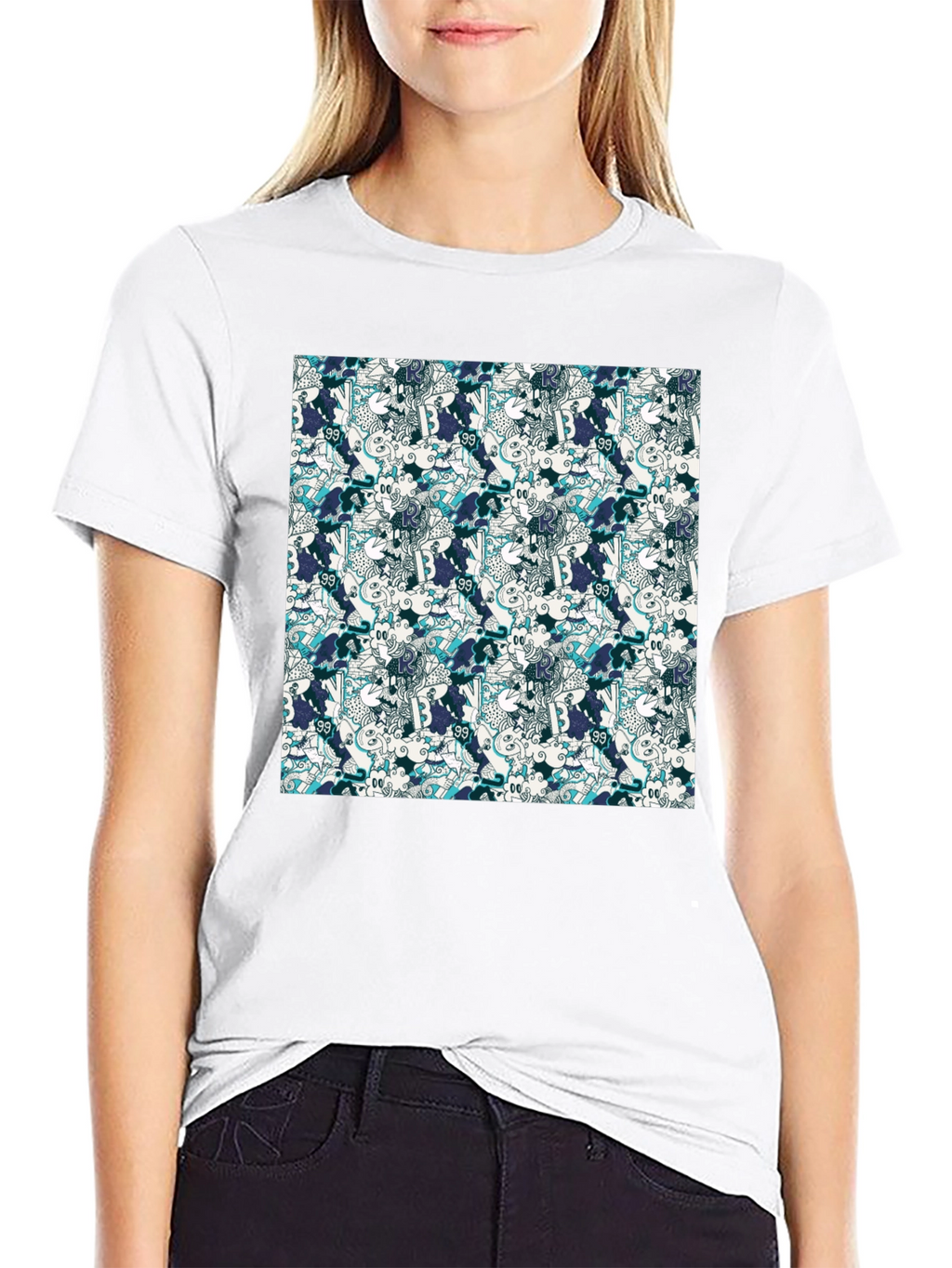 Funky Patterned Black T-Shirt