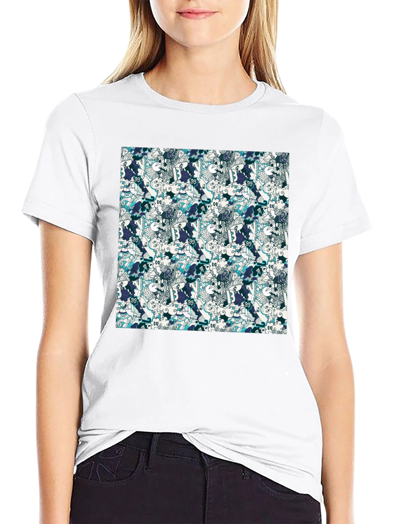 Funky Patterned Black T-Shirt