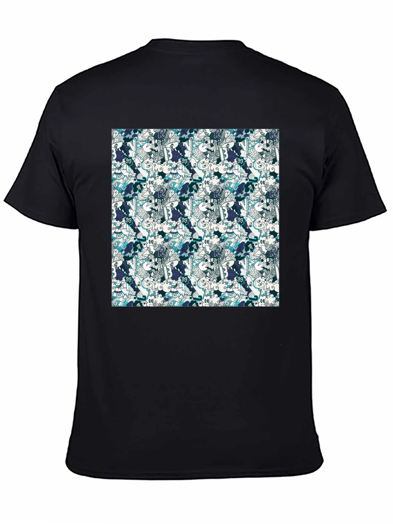 Funky Patterned Black T-Shirt