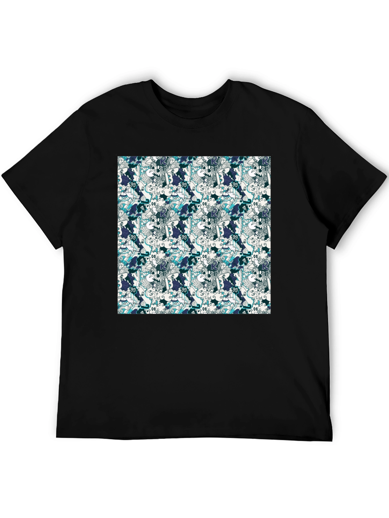 Funky Patterned Black T-Shirt