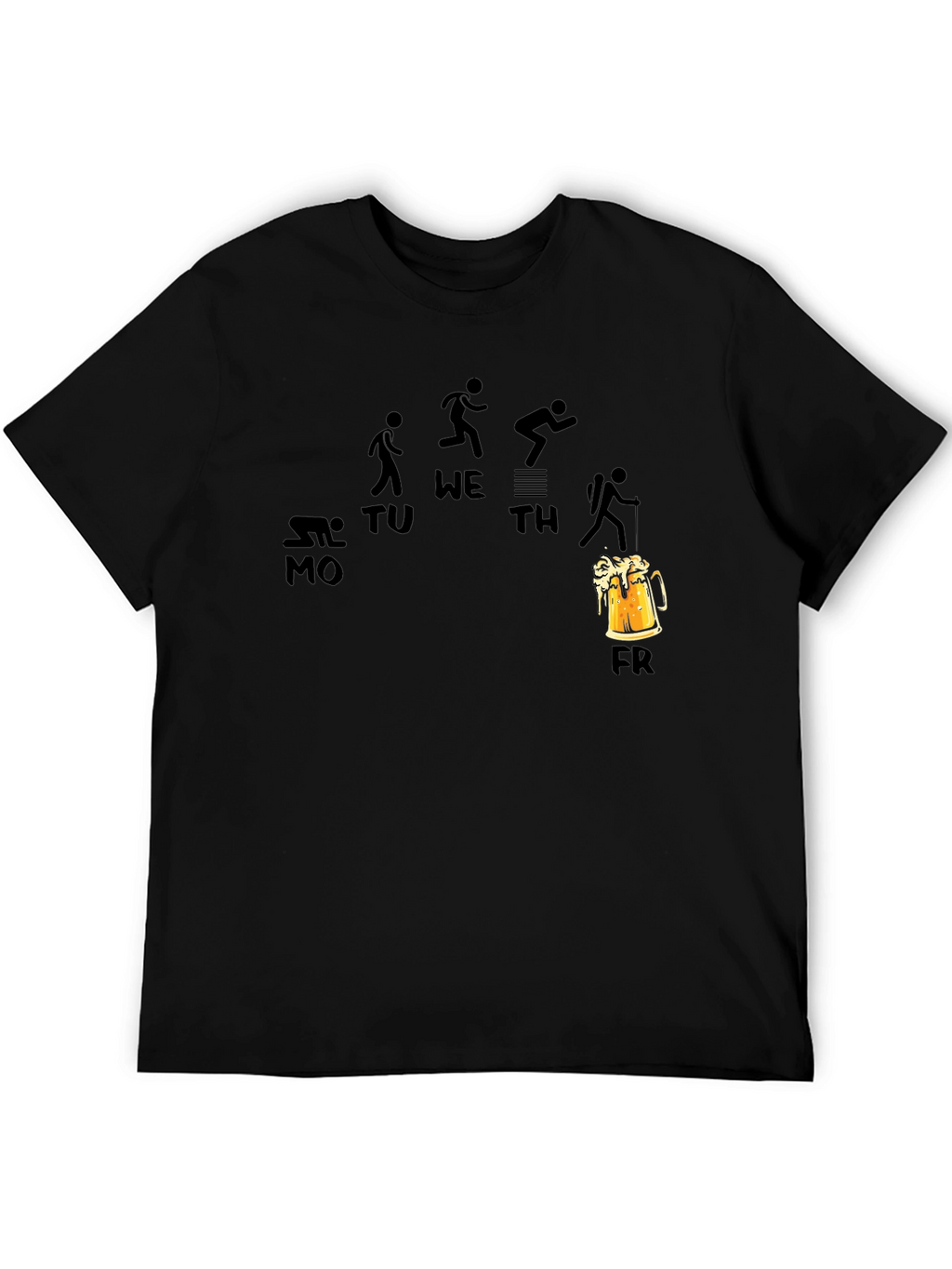 Funny Weekday Workout Beer Friday Black T-Shirt