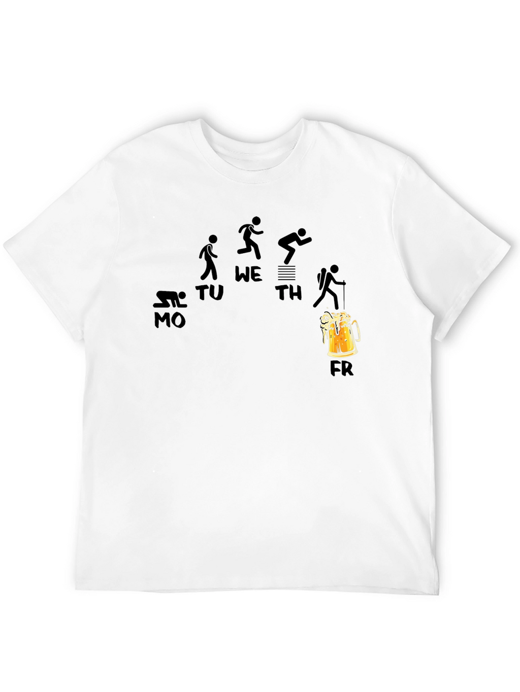 Funny Weekday Workout Beer Friday Black T-Shirt