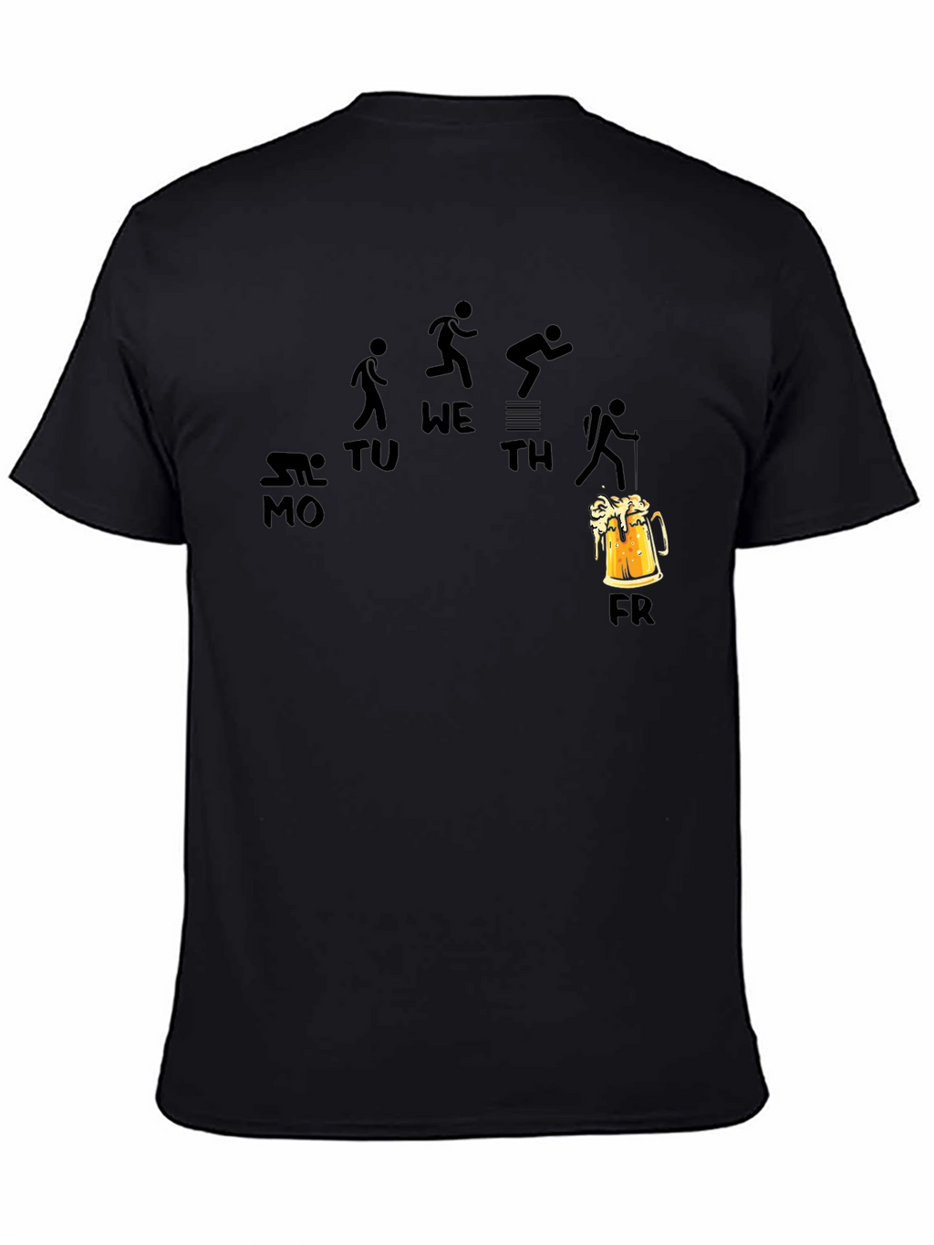 Funny Weekday Workout Beer Friday Black T-Shirt
