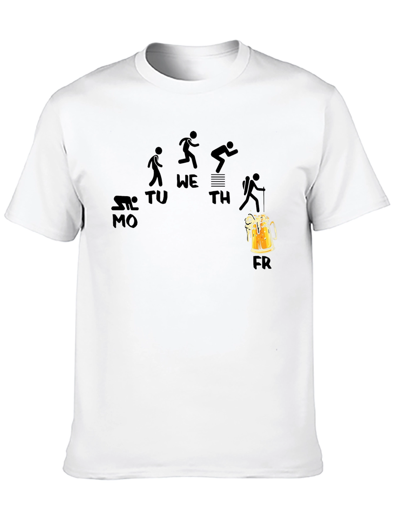 Funny Weekday Workout Beer Friday Black T-Shirt