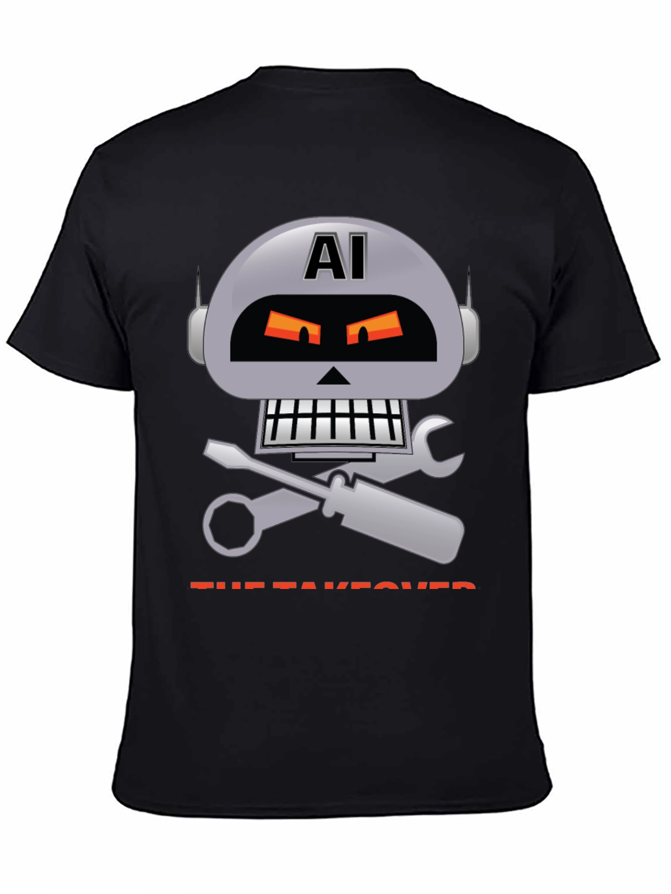AI Robot Takeover Graphic T-Shirt - Mens Black Tee