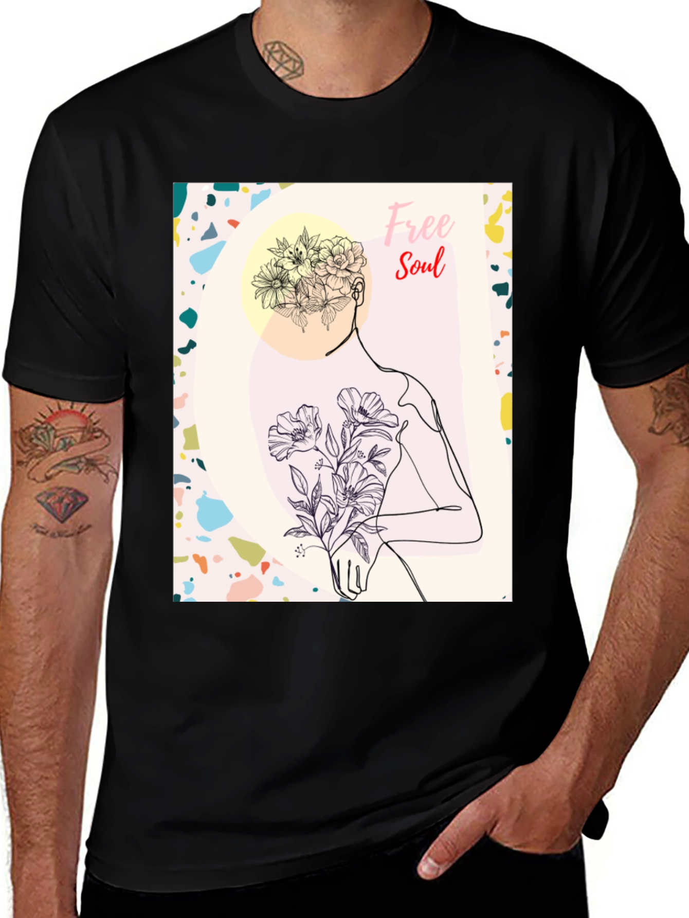 Free Soul Graphic Black T-Shirt