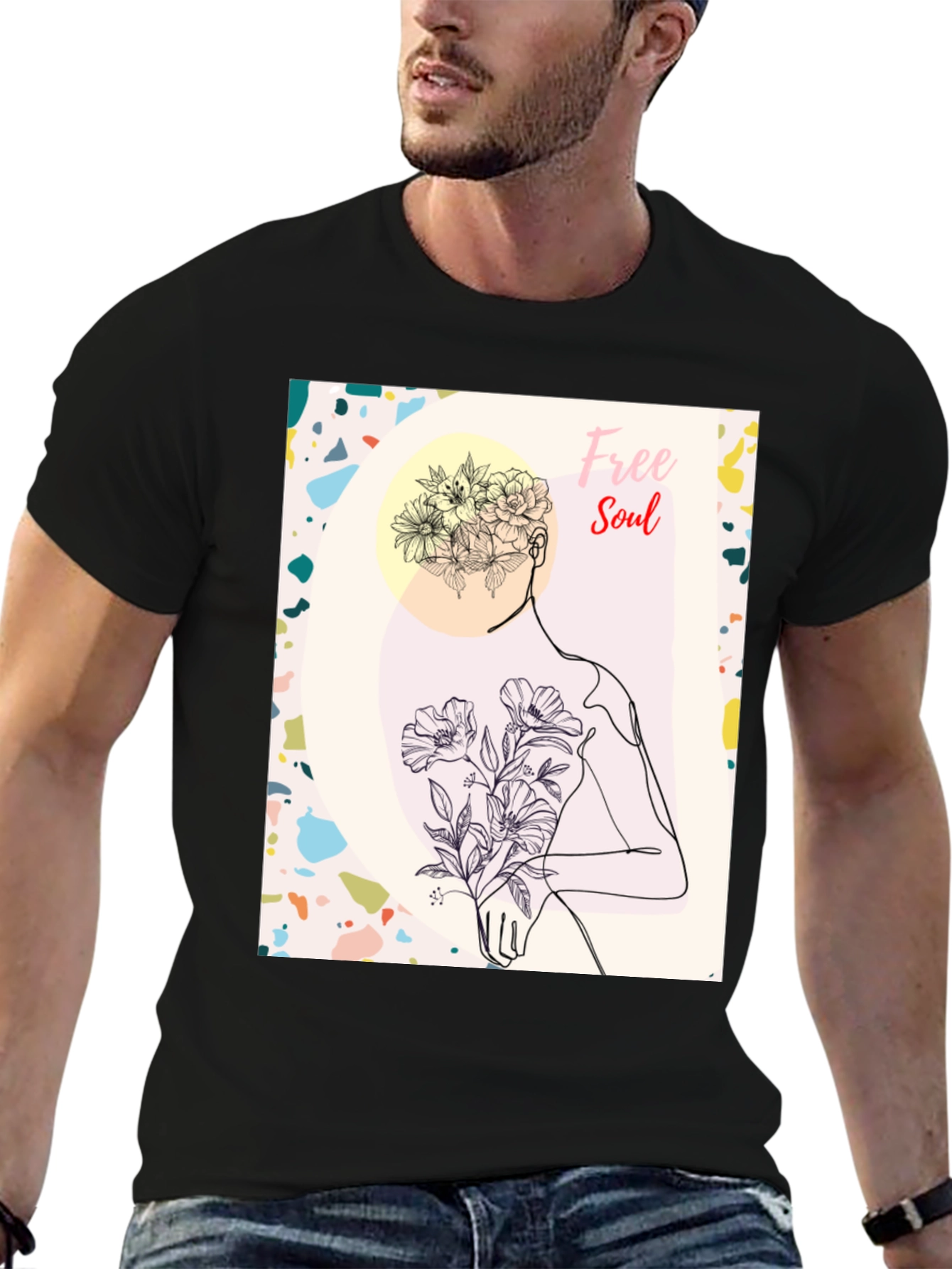 Free Soul Graphic Black T-Shirt