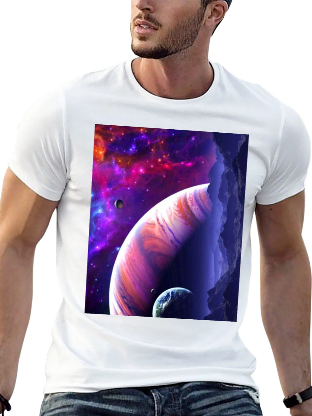 Cosmic Dreamer Black Graphic Tee