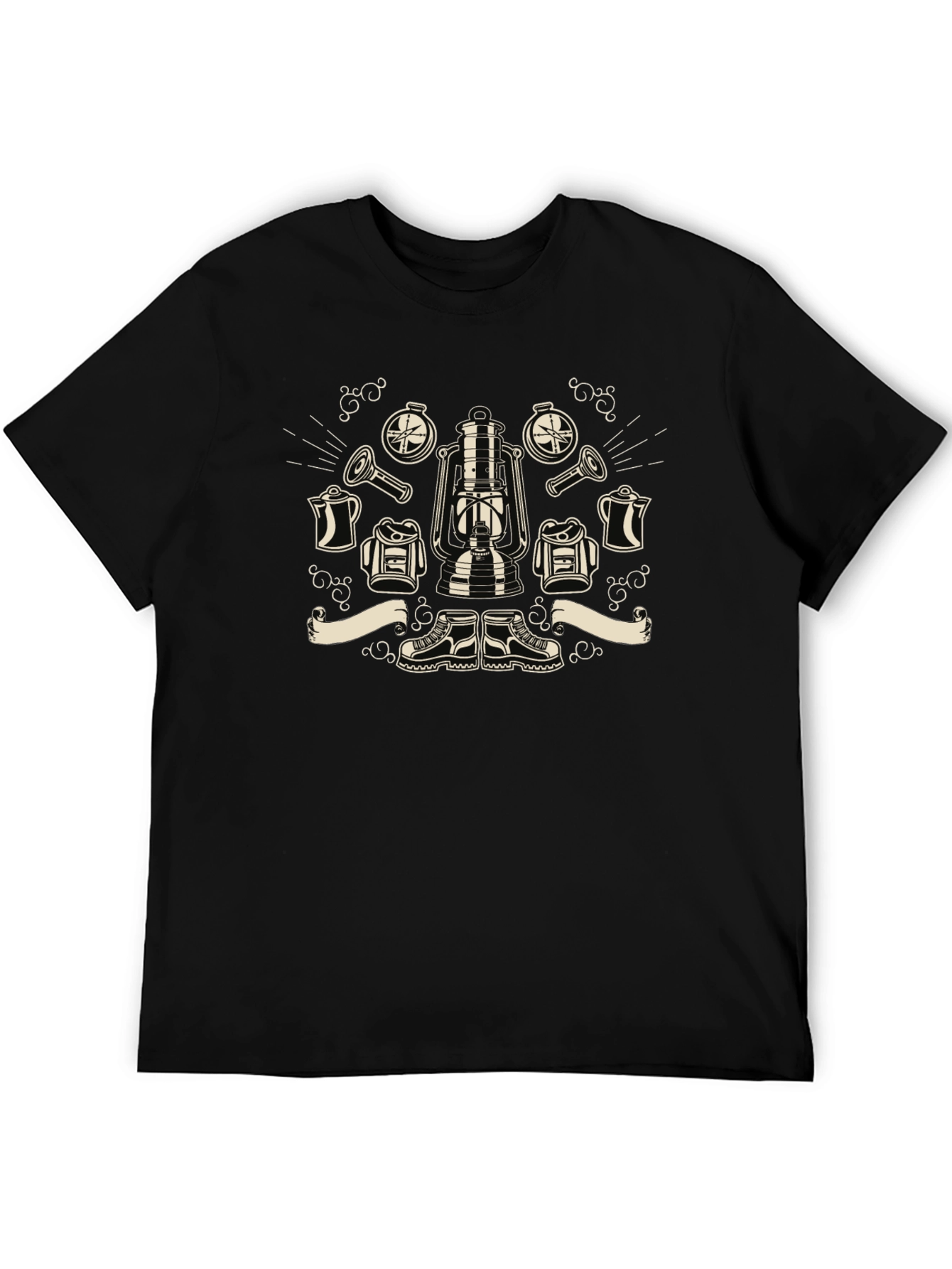 Vintage Camping Gear Graphic Tee - Adventure Ready