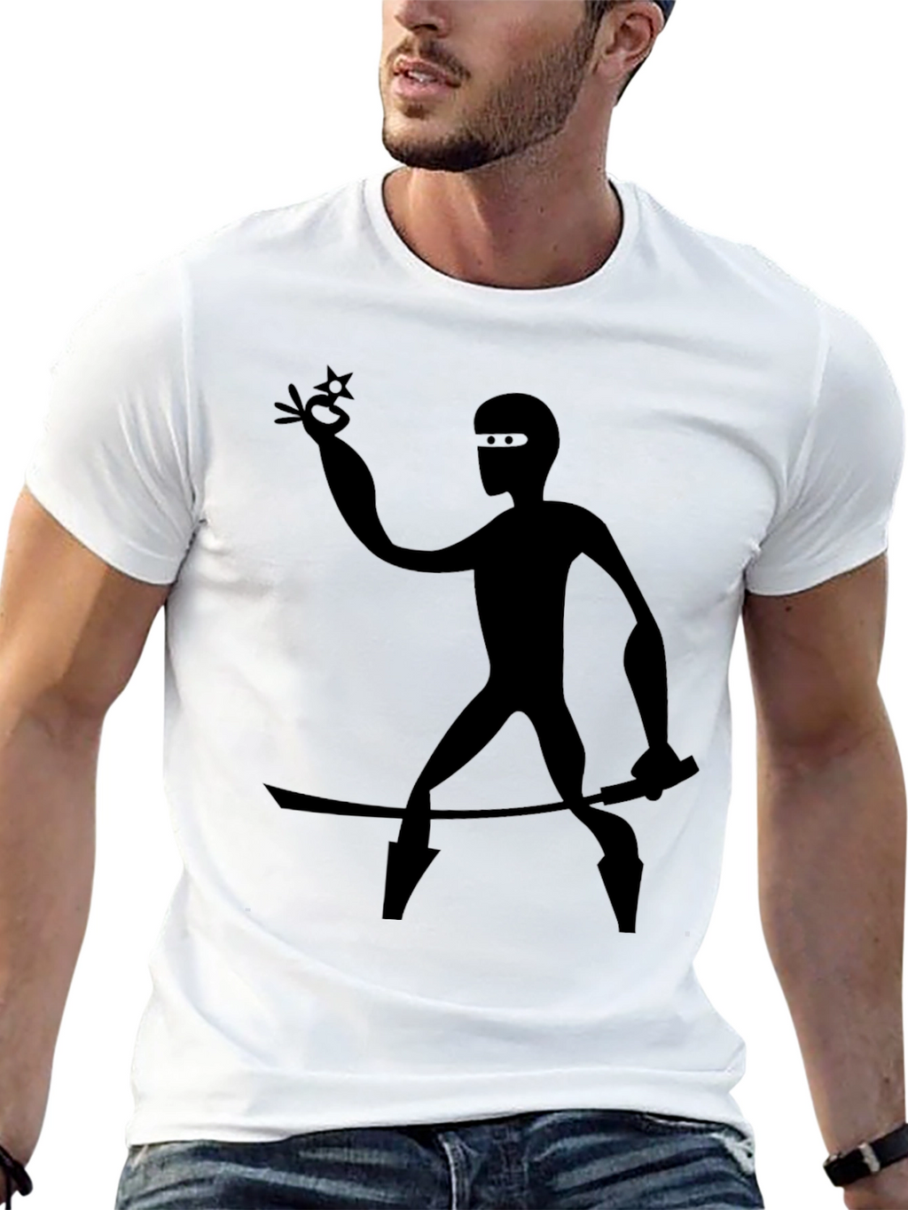 Ninja Silhouette Black T-Shirt