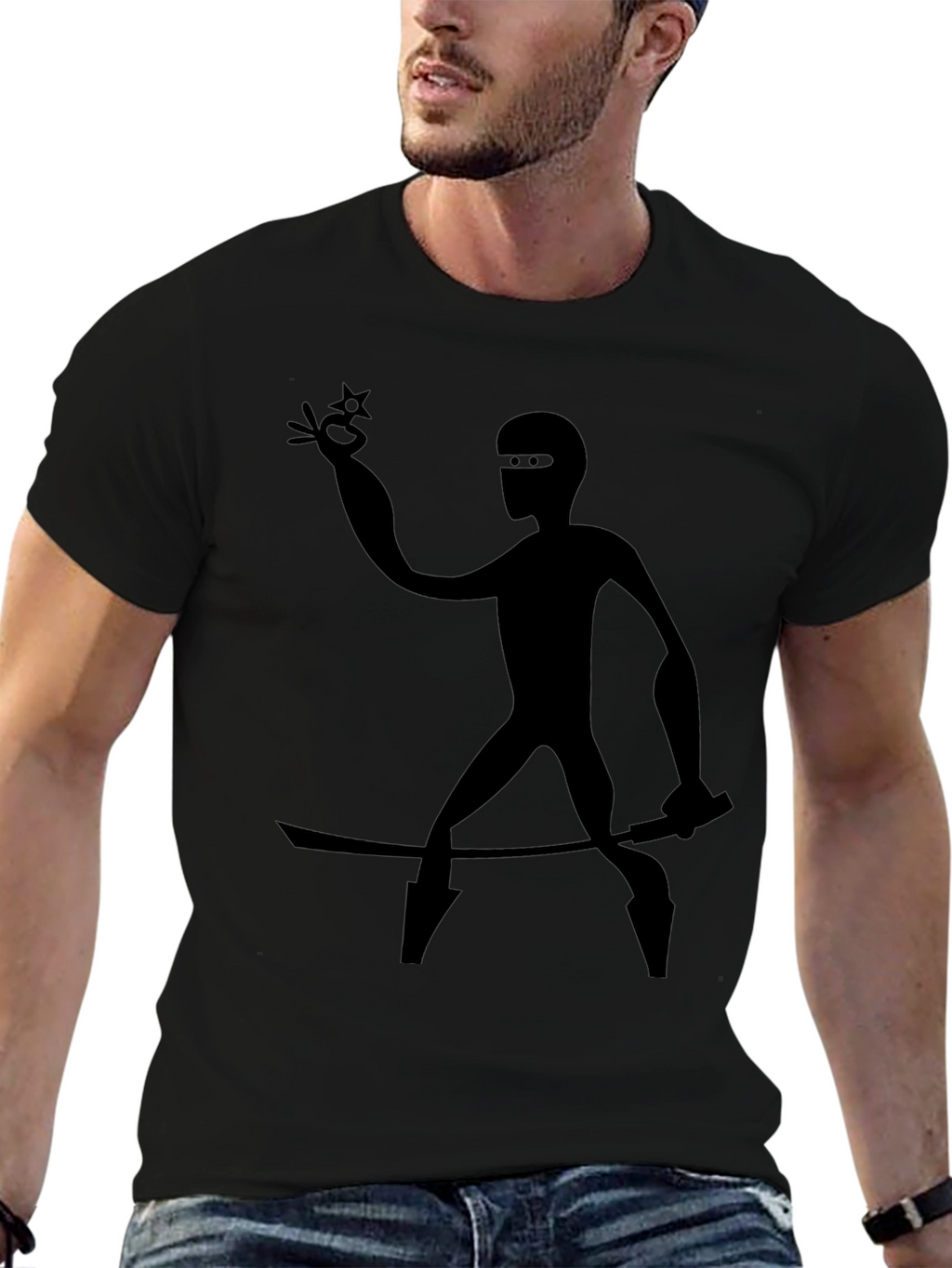 Ninja Silhouette Black T-Shirt