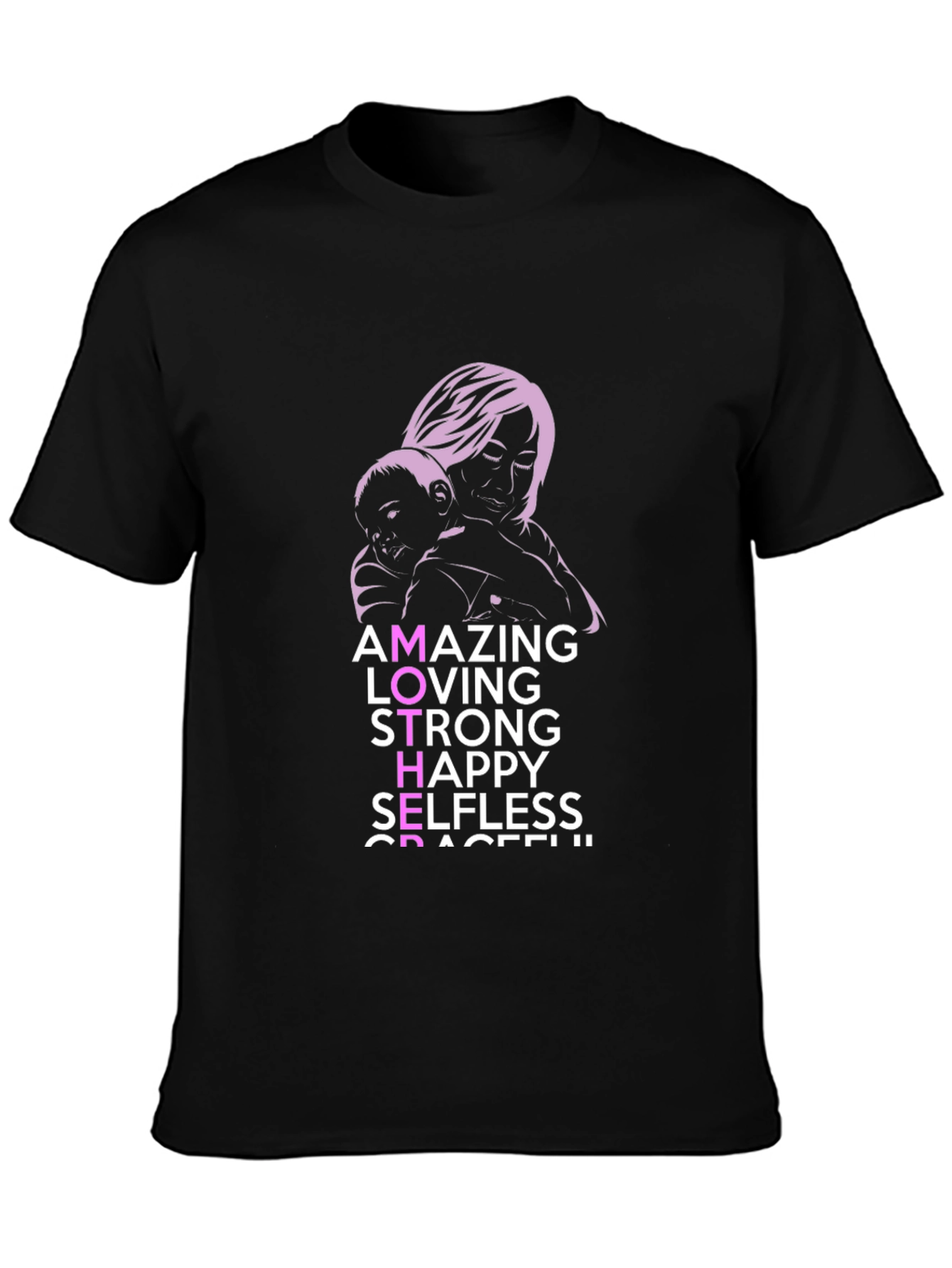 Amazing Mother Graphic Tee - Black