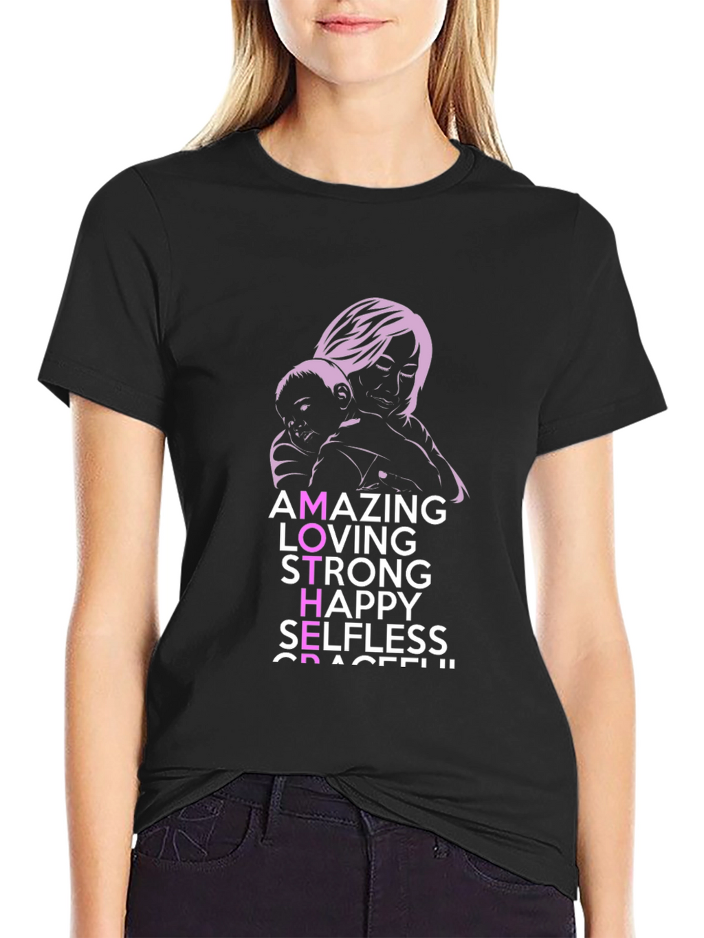 Amazing Mother Graphic Tee - Black