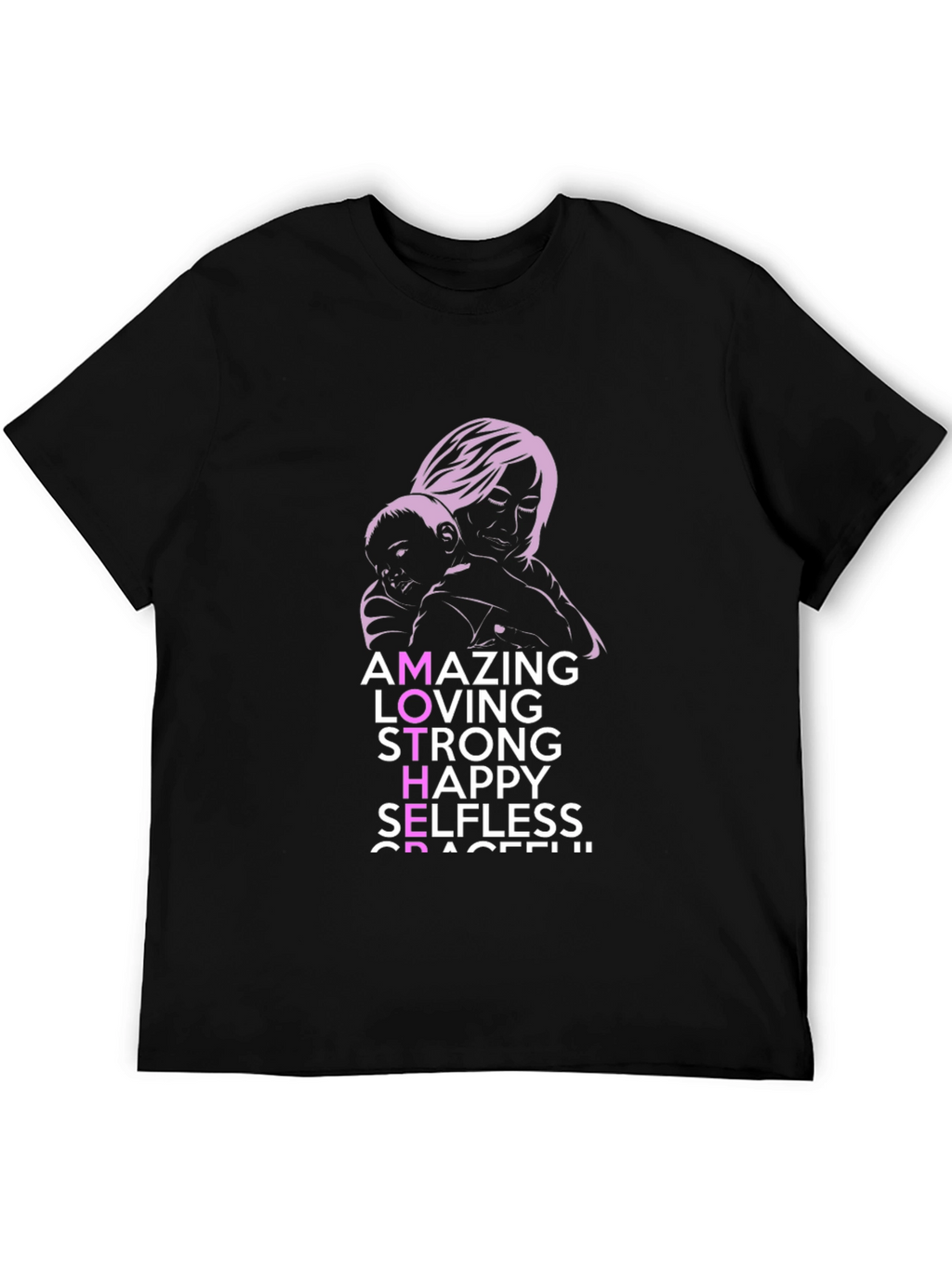 Amazing Mother Graphic Tee - Black