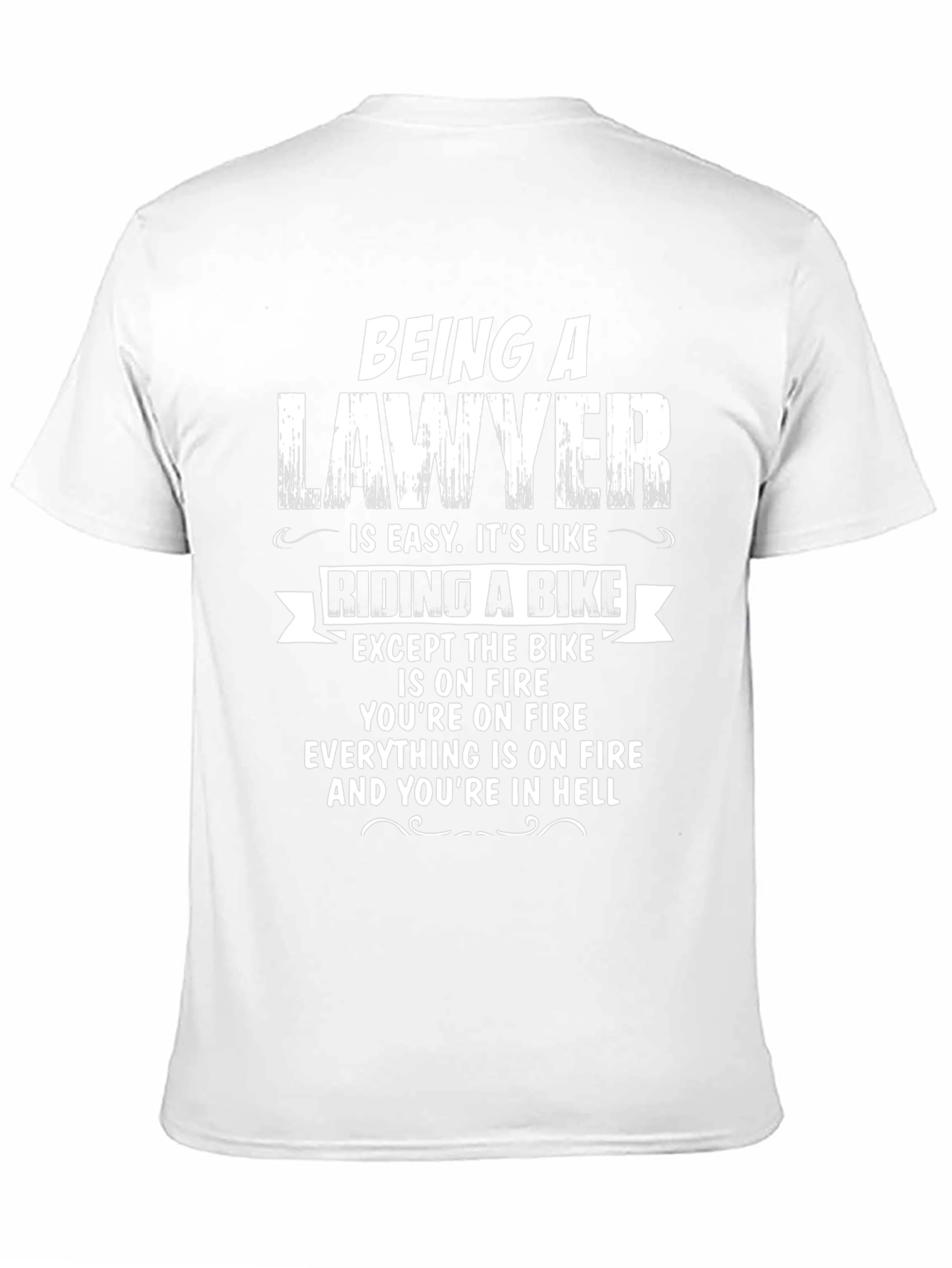 Funny Lawyer Bike On Fire Novelty T-Shirt