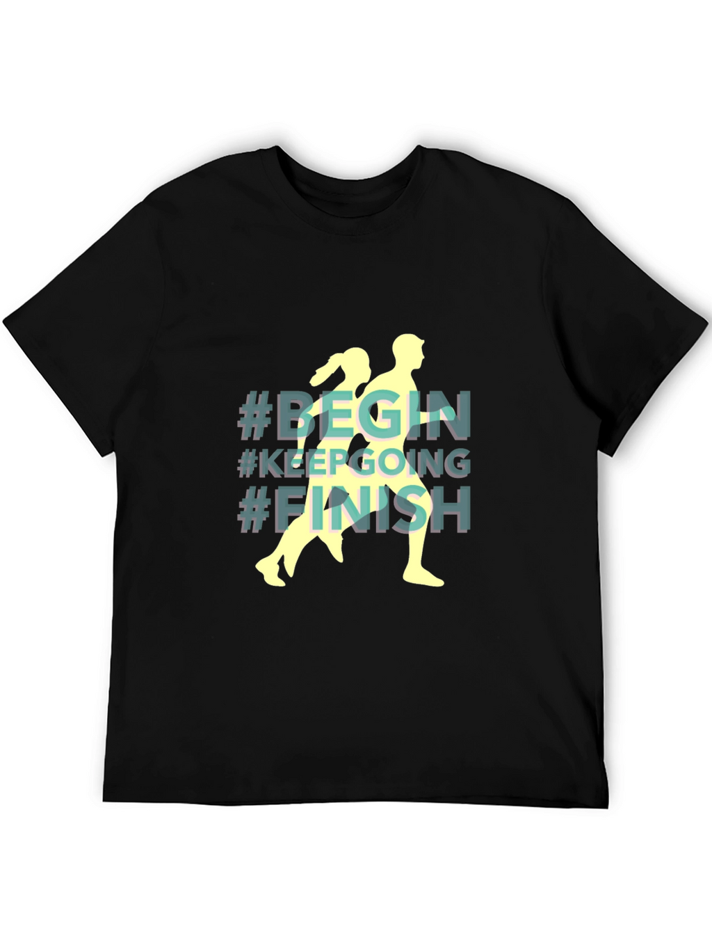 Begin Keep Going Finish Black T-Shirt