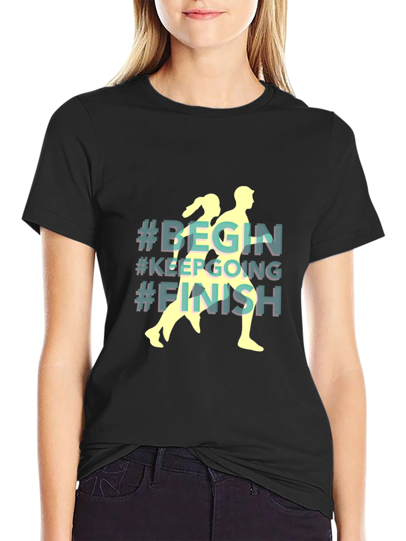 Begin Keep Going Finish Black T-Shirt