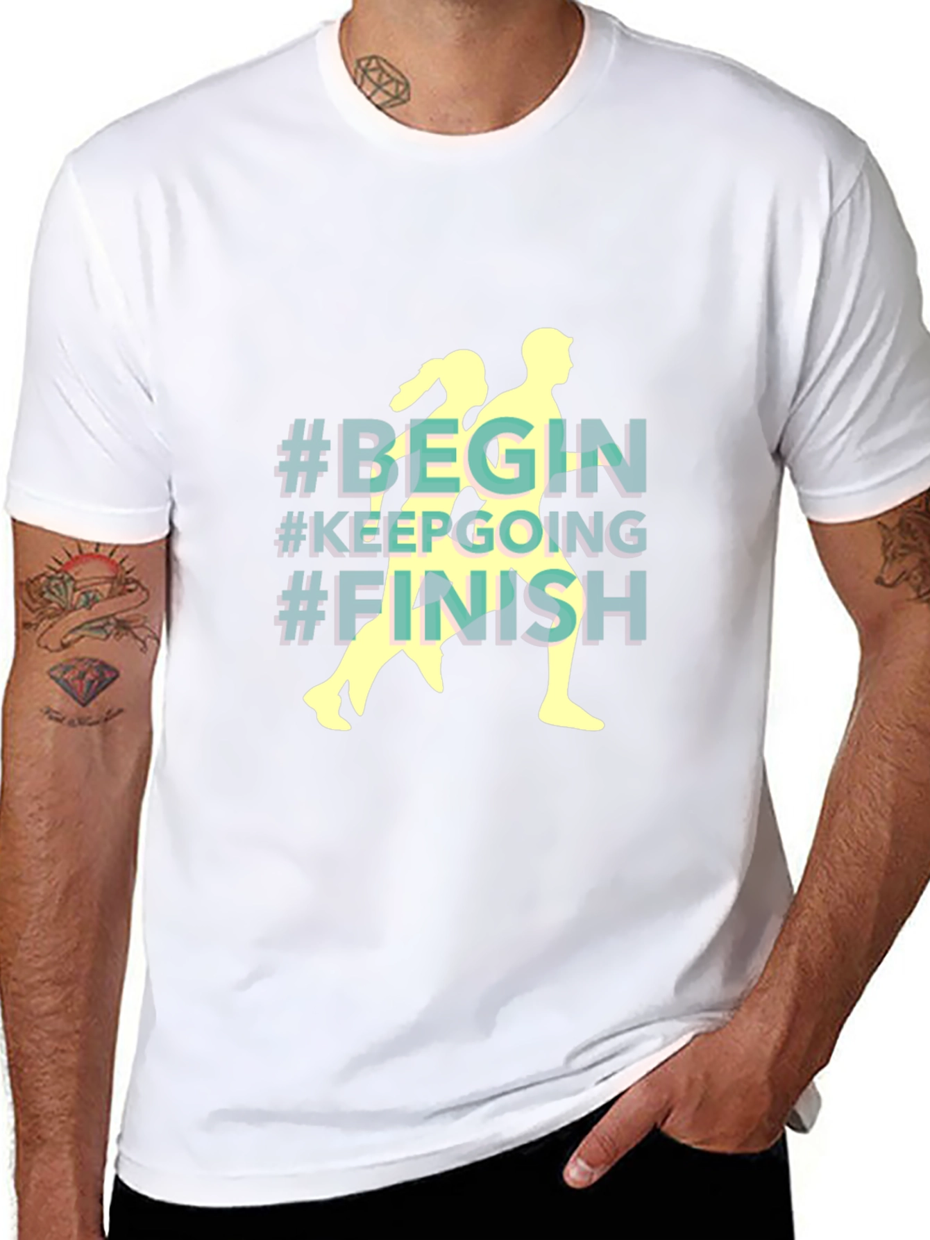 Begin Keep Going Finish Black T-Shirt