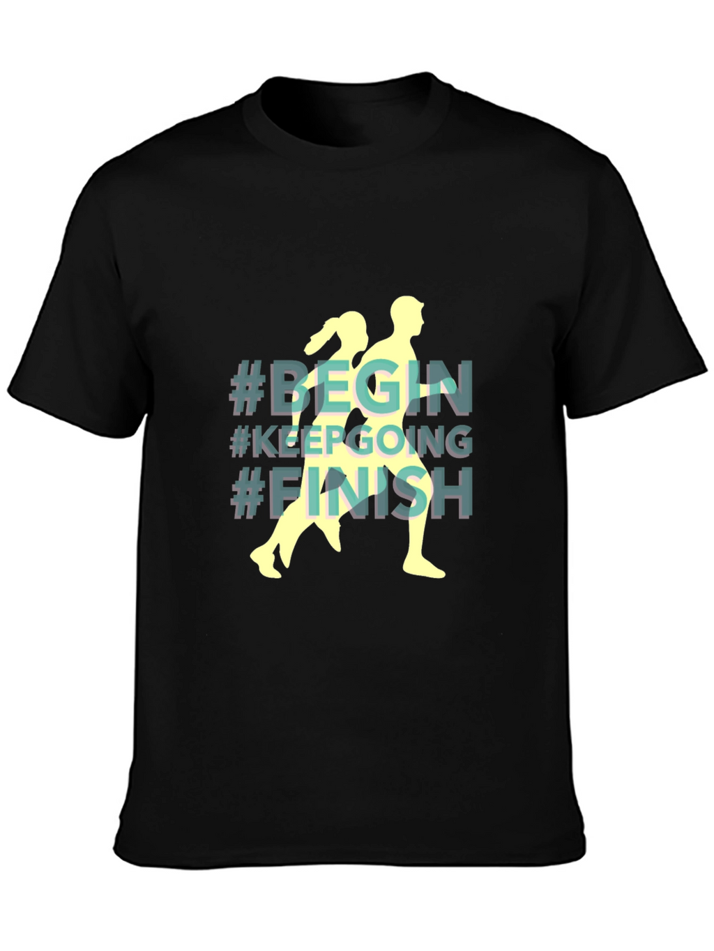 Begin Keep Going Finish Black T-Shirt