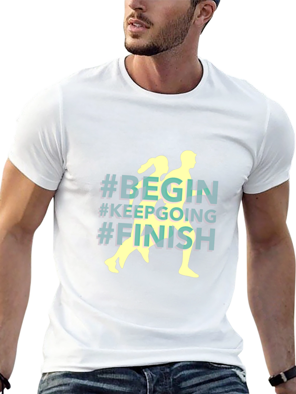 Begin Keep Going Finish Black T-Shirt