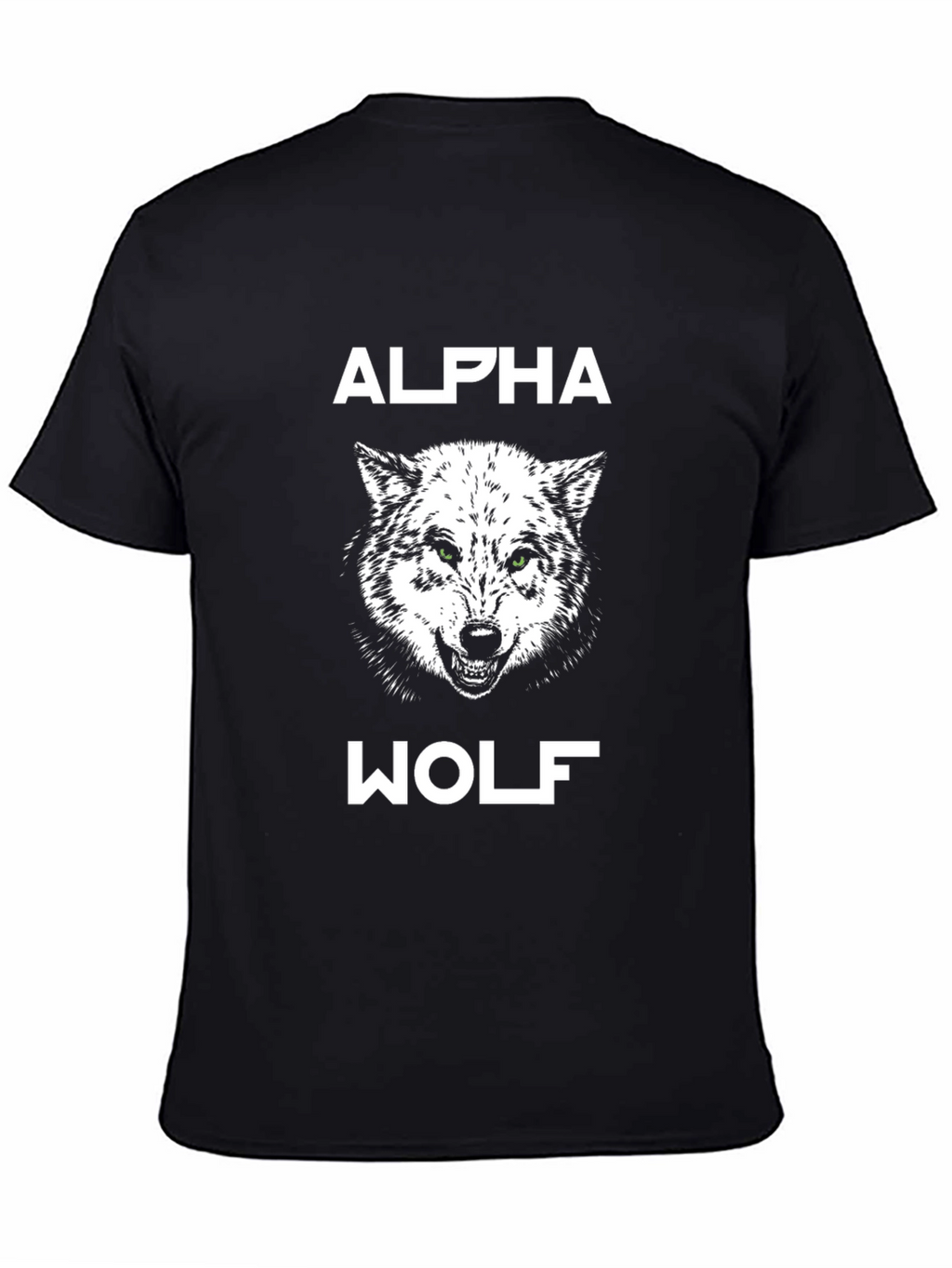Alpha Wolf Graphic Tee - Black Cotton T-Shirt