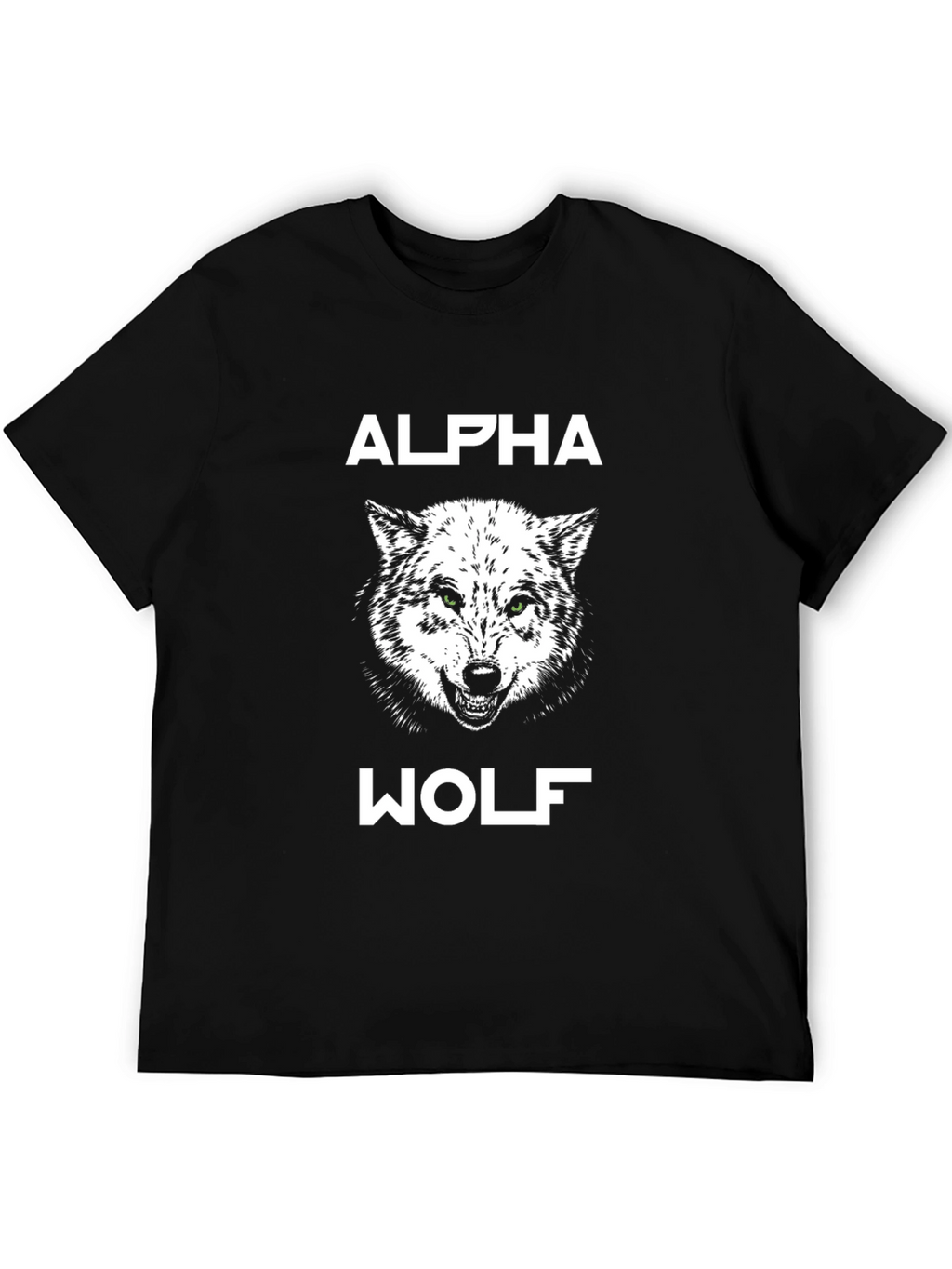 Alpha Wolf Graphic Tee - Black Cotton T-Shirt