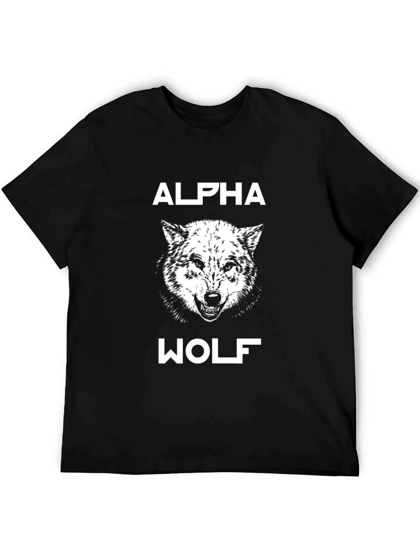 Alpha Wolf Graphic Tee - Black Cotton T-Shirt