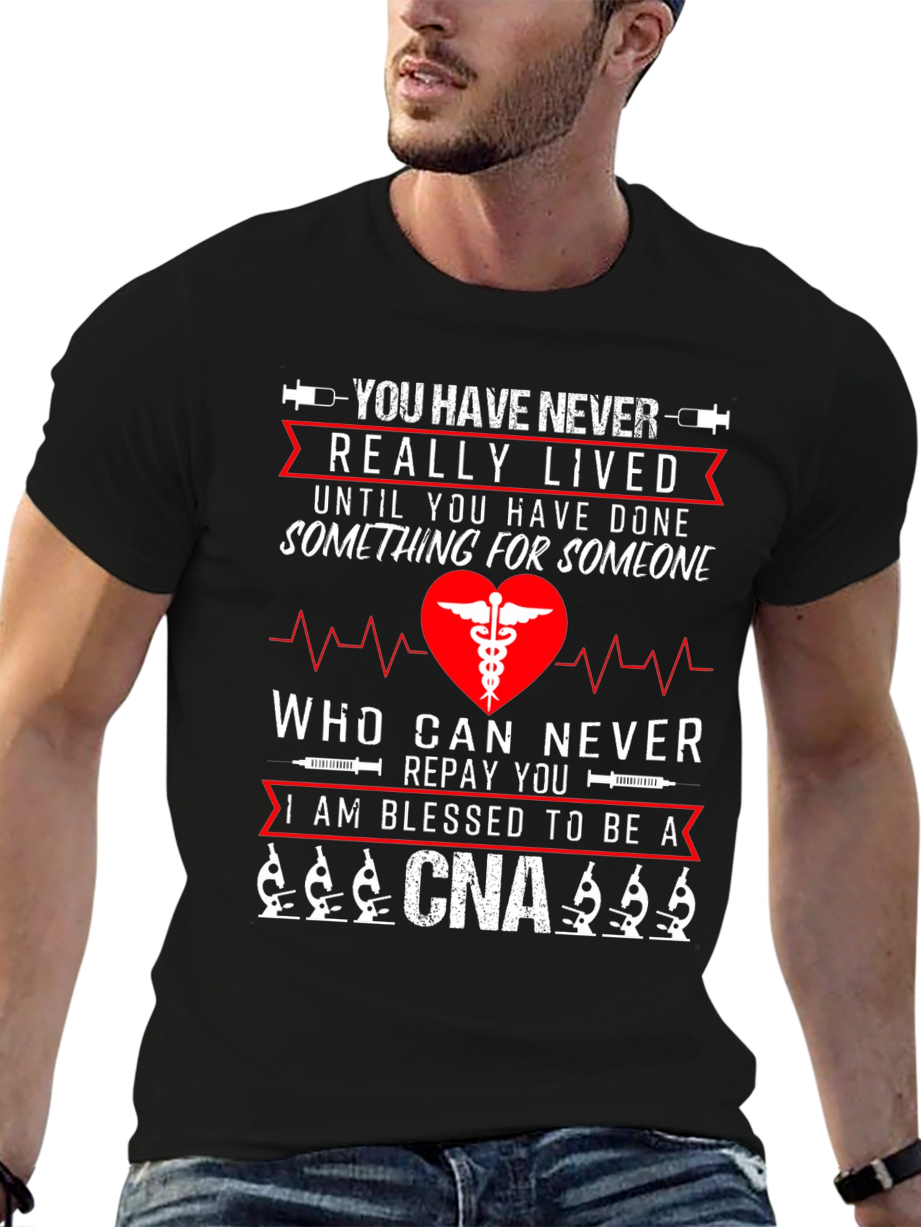 Blessed CNA T-Shirt - Never Really Lived Nurse Tee