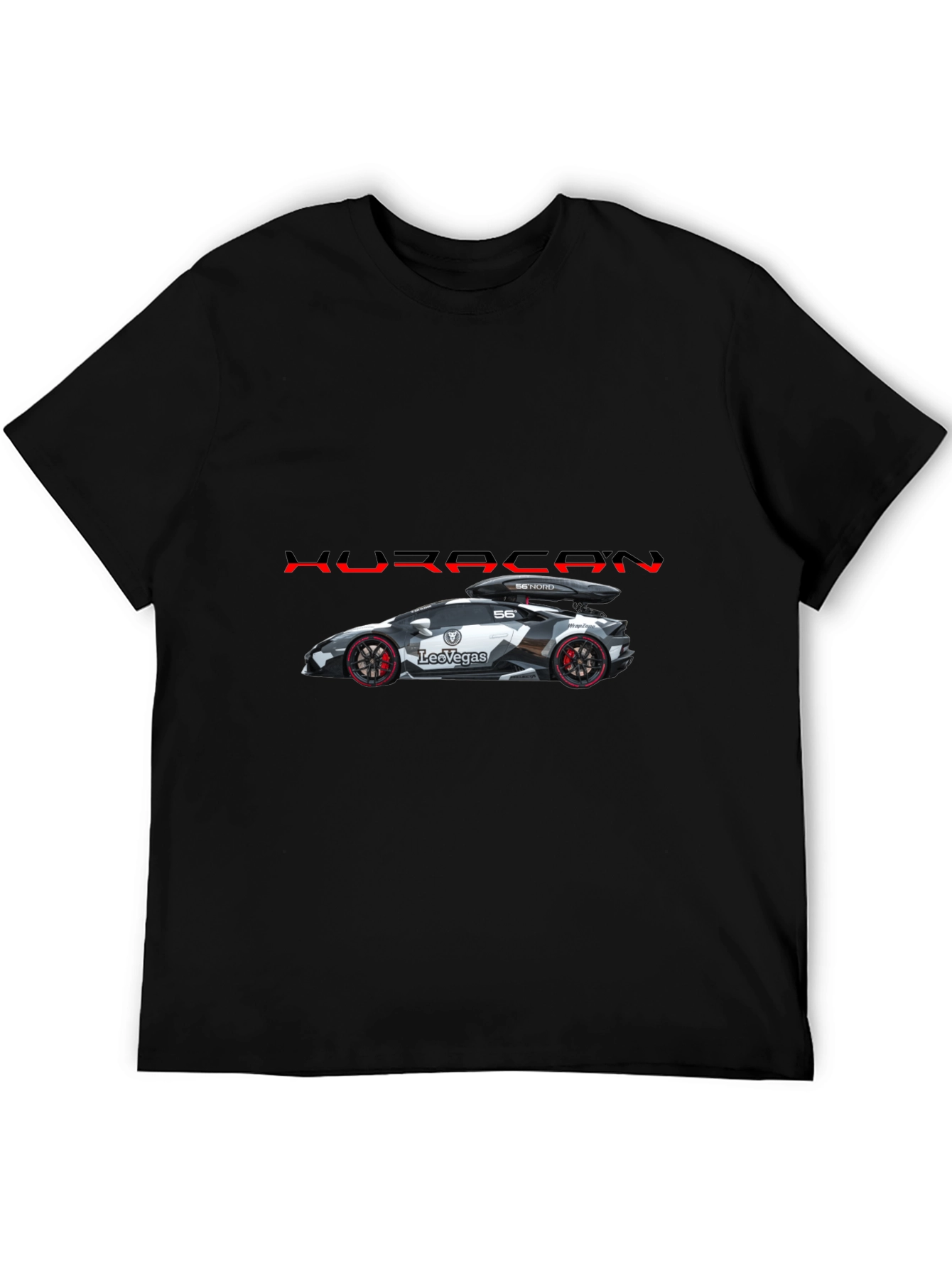 Huracan Car Graphic T-Shirt - Black