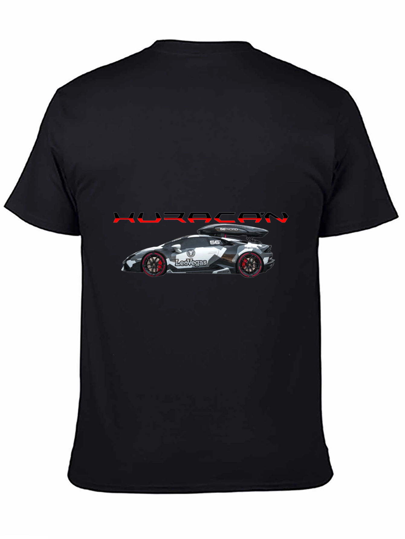 Huracan Car Graphic T-Shirt - Black