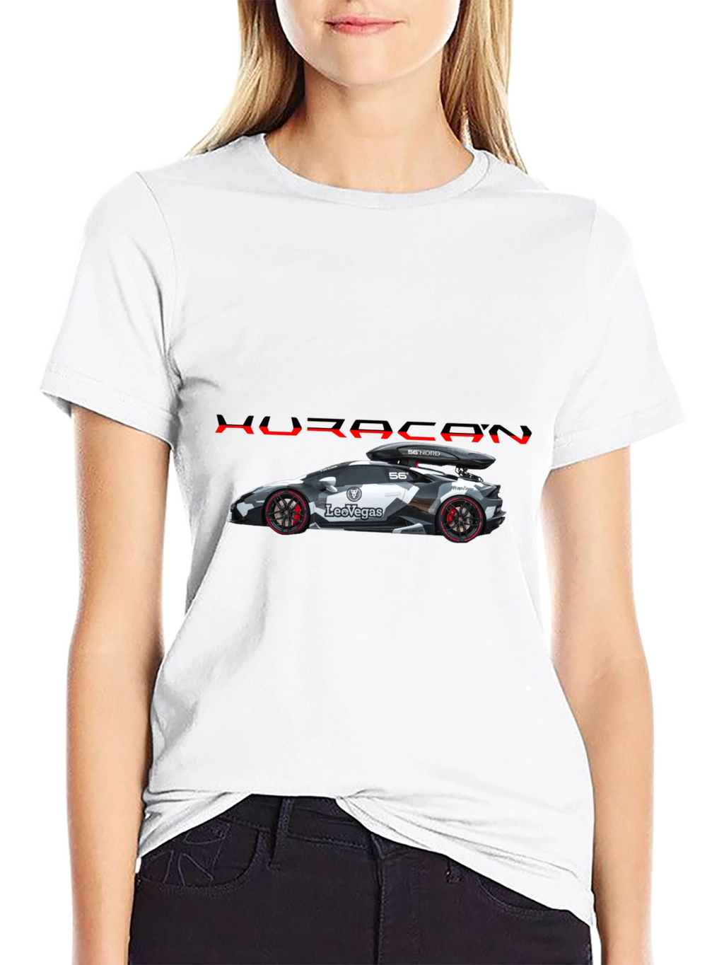 Huracan Car Graphic T-Shirt - Black