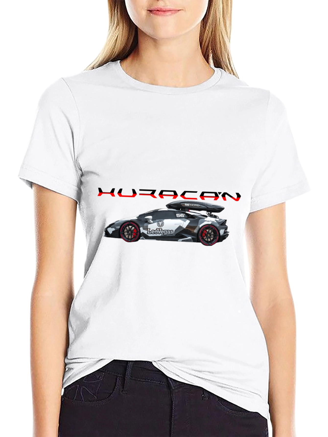 Huracan Car Graphic T-Shirt - Black