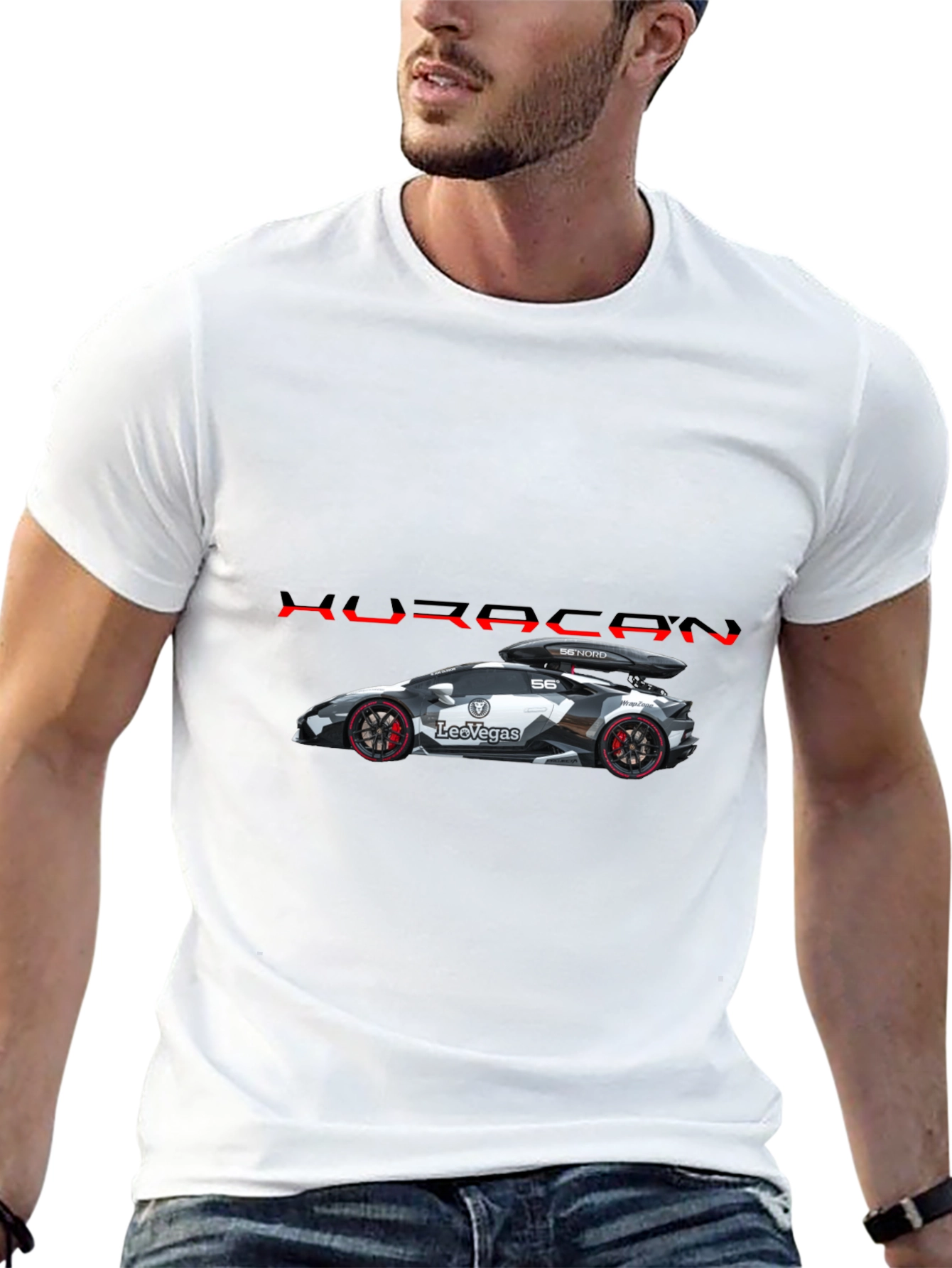 Huracan Car Graphic T-Shirt - Black