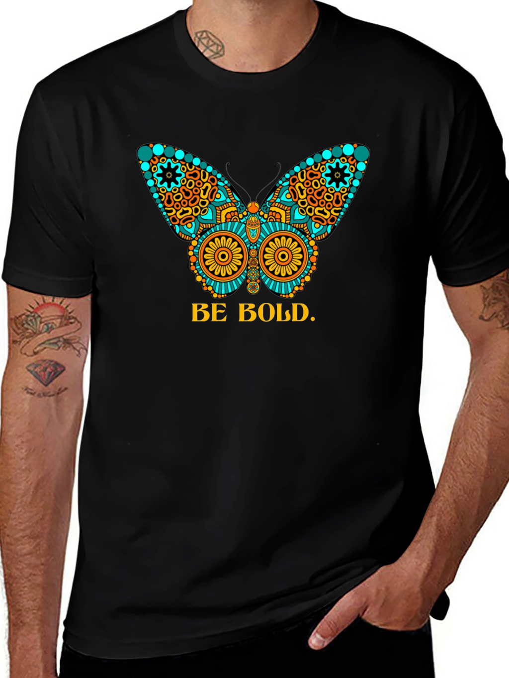 Be Bold Butterfly Graphic Tee - Black