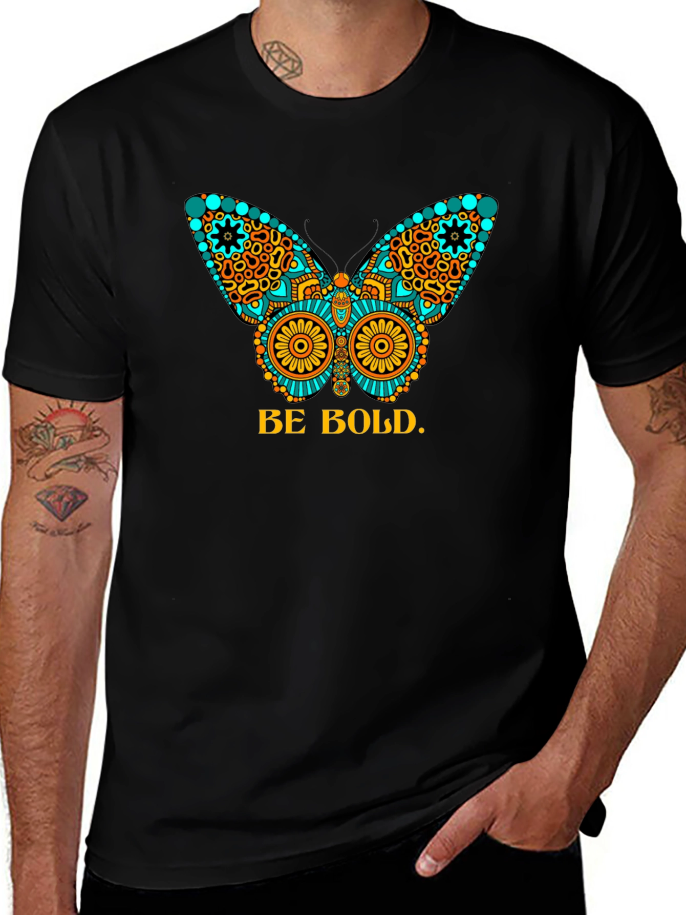 Be Bold Butterfly Graphic Tee - Black